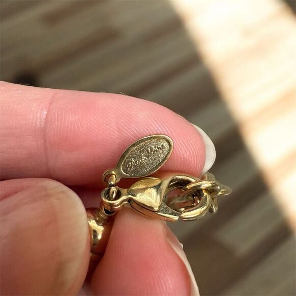 Vintage Gold Perry Lane Link Pendant Necklace Bracelet Matching Set - Picture 4 of 6